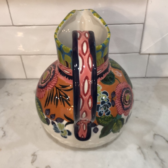 RARE Anthropologie Amazon Dreams Ceramic Pitcher - Picture 7 of 7